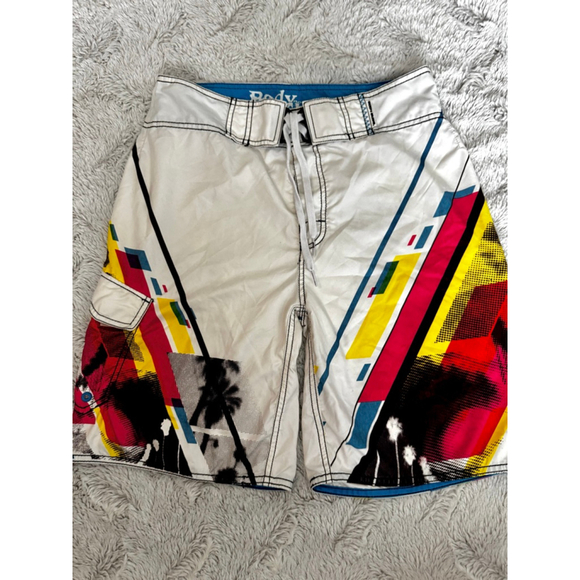 Body Glove White and Vibrant Colored Swimshorts, Size 32 - ZERO stains, worn 3 - Picture 1 of 6